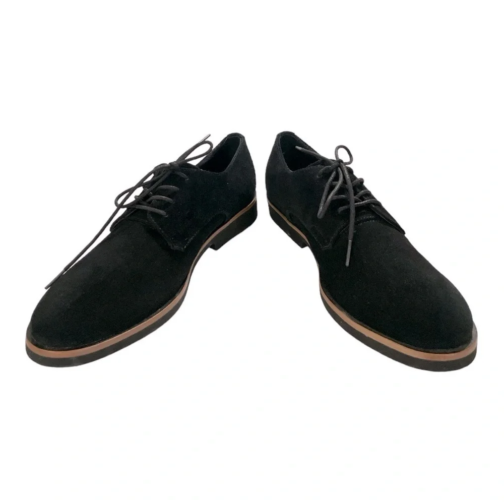 Calvin Klein Men's Faustino Calf Suede Oxfords Black Size 8